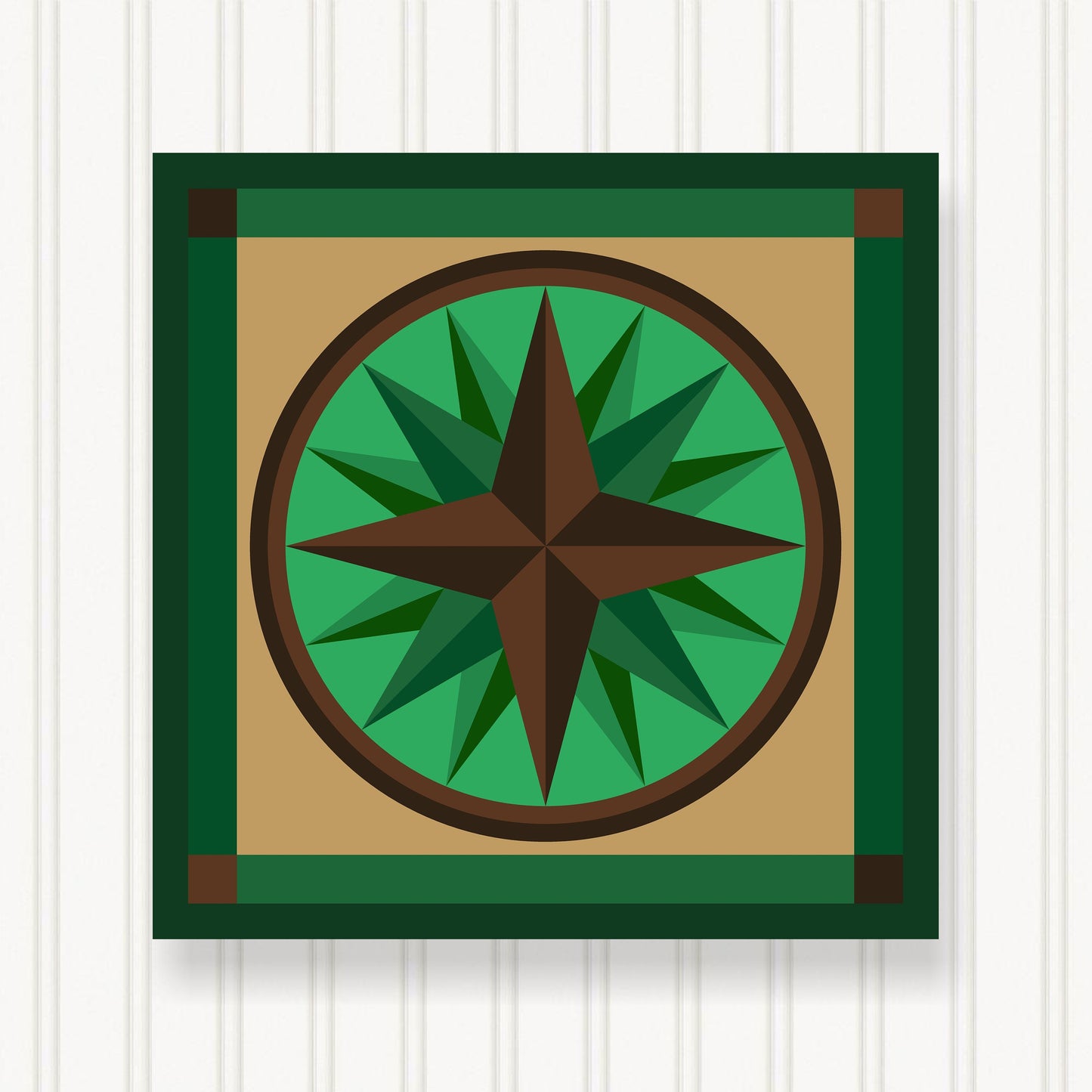 BARN QUILT Block,  Beautiful Outdoor or Indoor Square, 7 Sizes, Wall Art Decor, Barn Quilt Sign, Barn Quilt Design BQ024-08