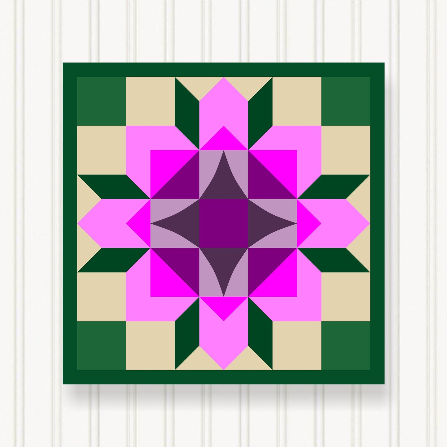 BARN QUILT Block,, 7 Beautiful Sizes, Wall Art Decor, Barn Quilt Sign, Barn Quilt Design BQ114