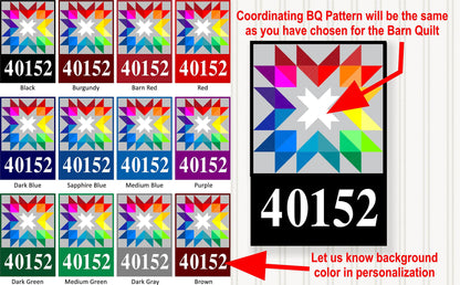 BARN QUILT Block,  Beautiful Outdoor or Indoor Square, 7 Sizes, Wall Art Decor, Barn Quilt Sign, Barn Quilt Design BQ003-10