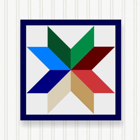 BARN QUILT Block,  Beautiful Outdoor or Indoor Square, 7 Sizes, Wall Art Decor, Barn Quilt Sign, Barn Quilt Design BQ007-02